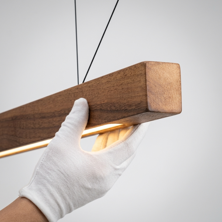 Scandinavian Wood Linear Pendant Light