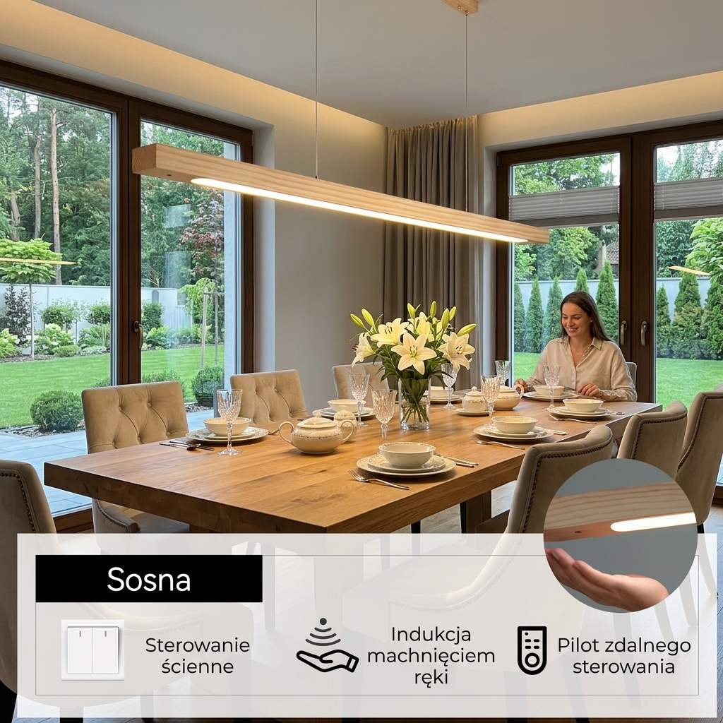 Scandinavian Wood Linear Pendant Light