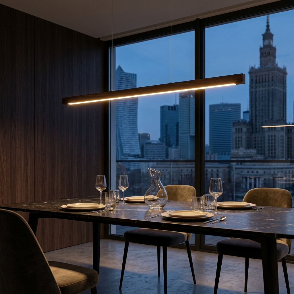 Scandinavian Wood Linear Pendant Light