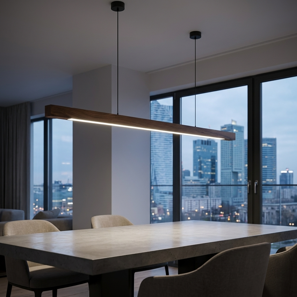 Scandinavian Wood Linear Pendant Light