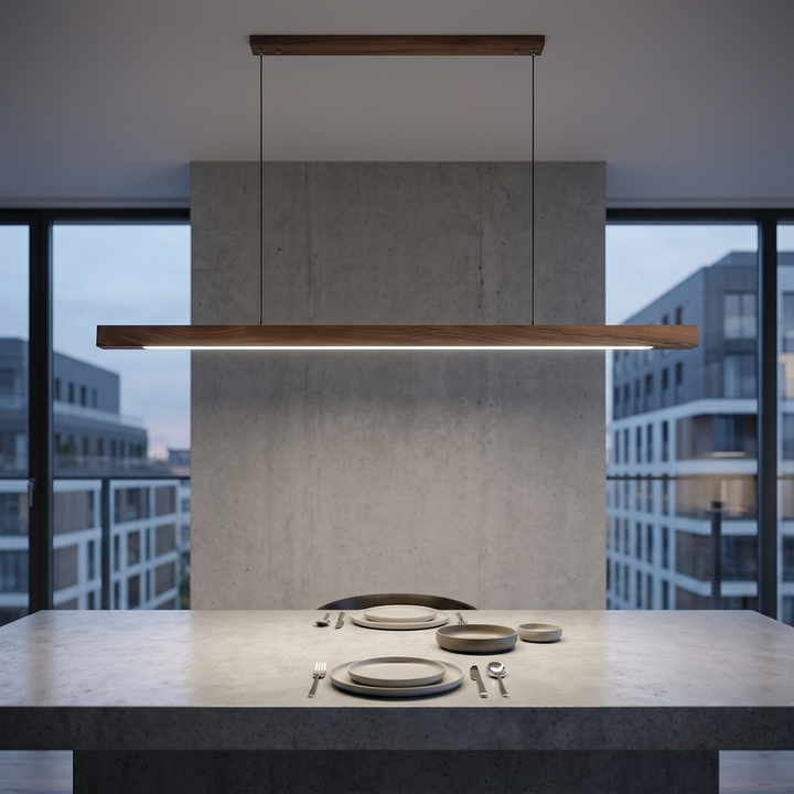 Scandinavian Wood Linear Pendant Light