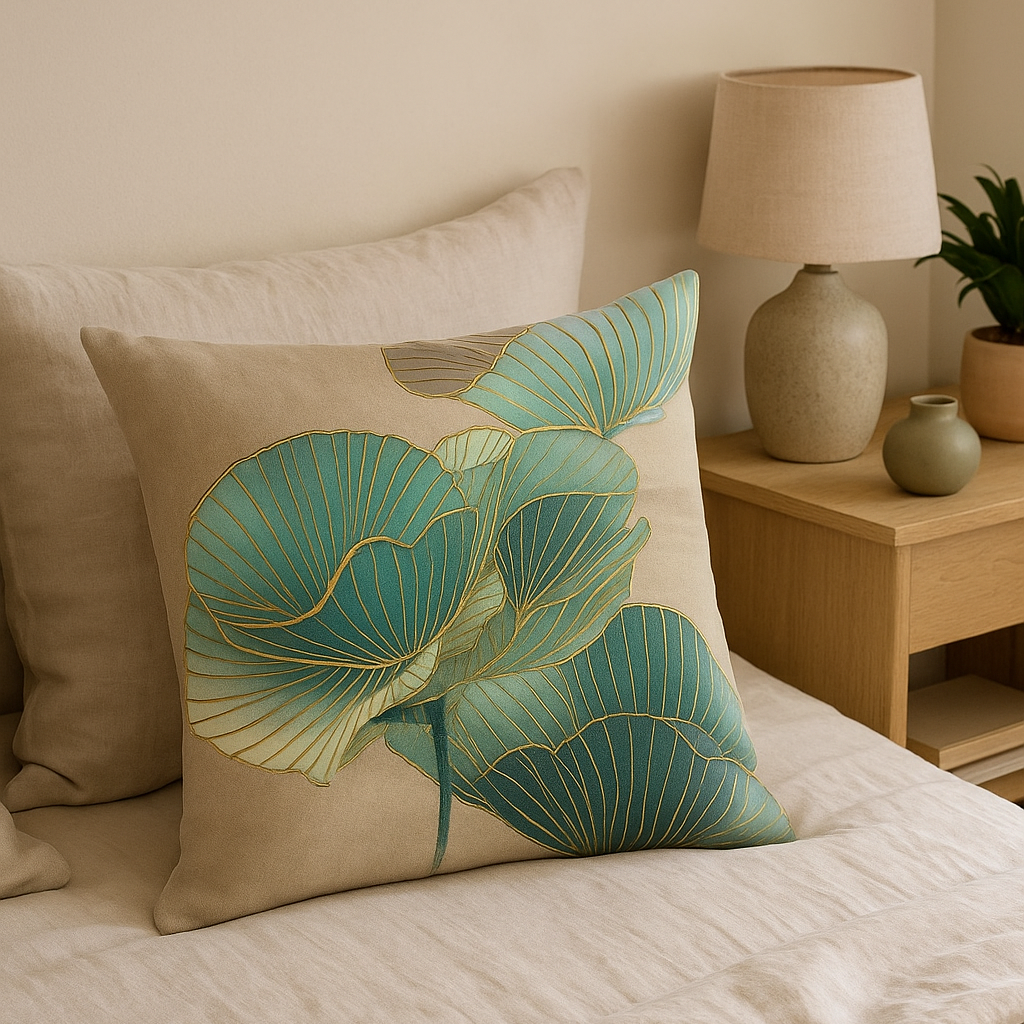 Ginkgo Floral Sofa Cushion Cover 1