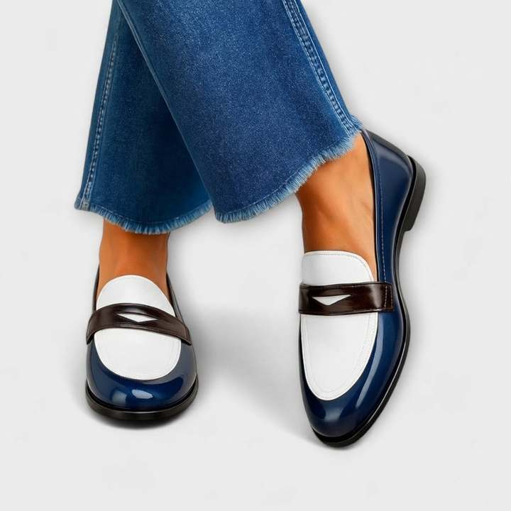 Glossy Two-Tone Loafers for Women 0