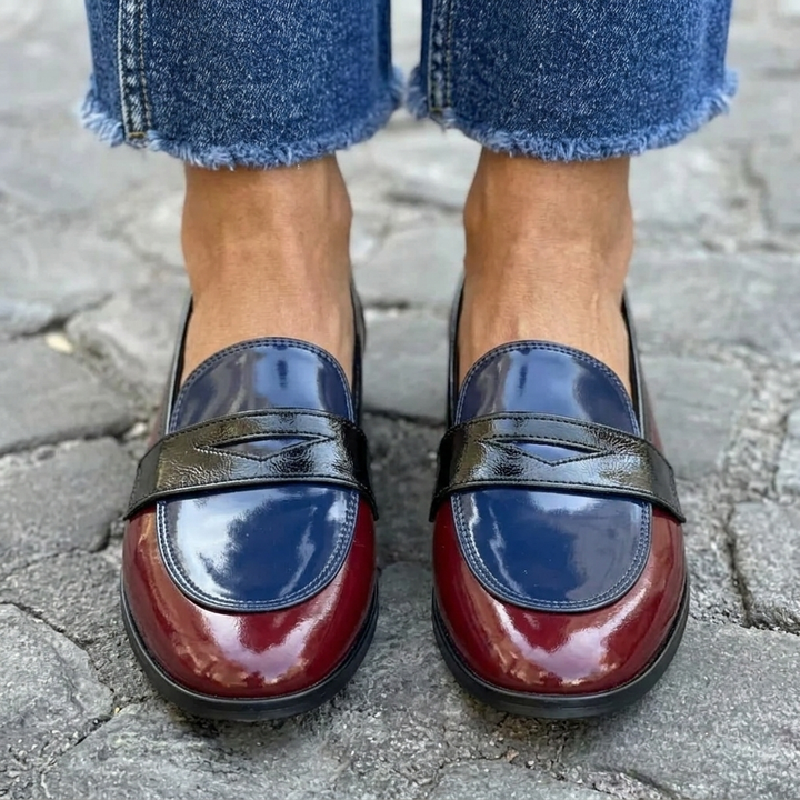 Glossy Two-Tone Loafers for Women 2