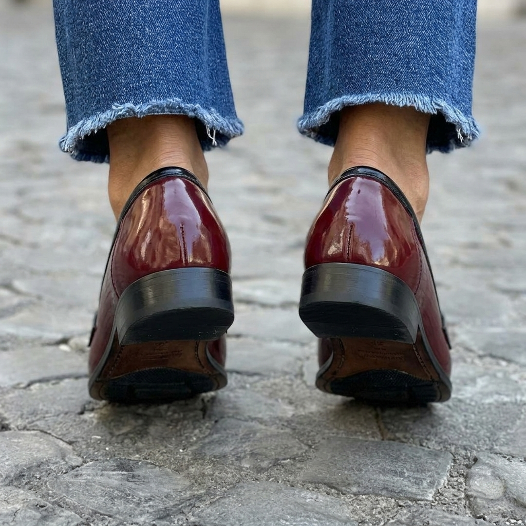 Glossy Two-Tone Loafers for Women 3
