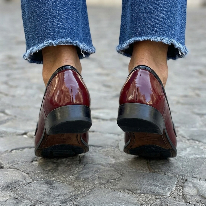 Glossy Two-Tone Loafers for Women 3
