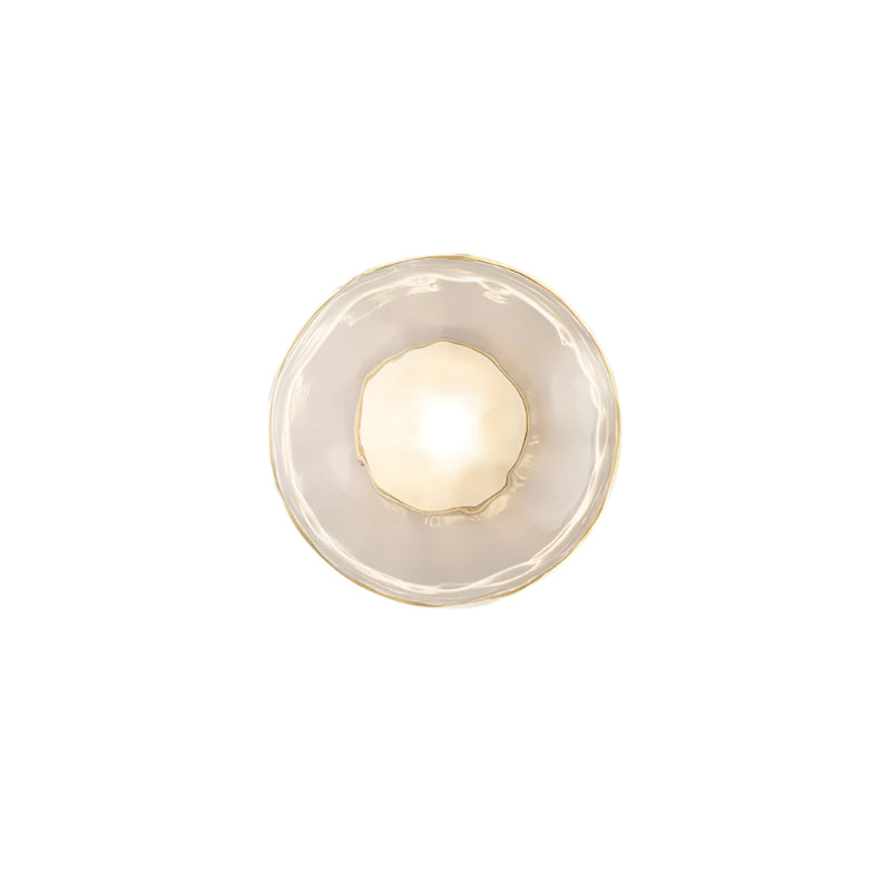Modern Nordic Round Rippled Glass LED Wall Light - Ambient Sconce Fixture