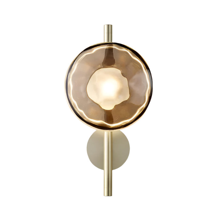 Modern Nordic Round Rippled Glass LED Wall Light - Ambient Sconce Fixture