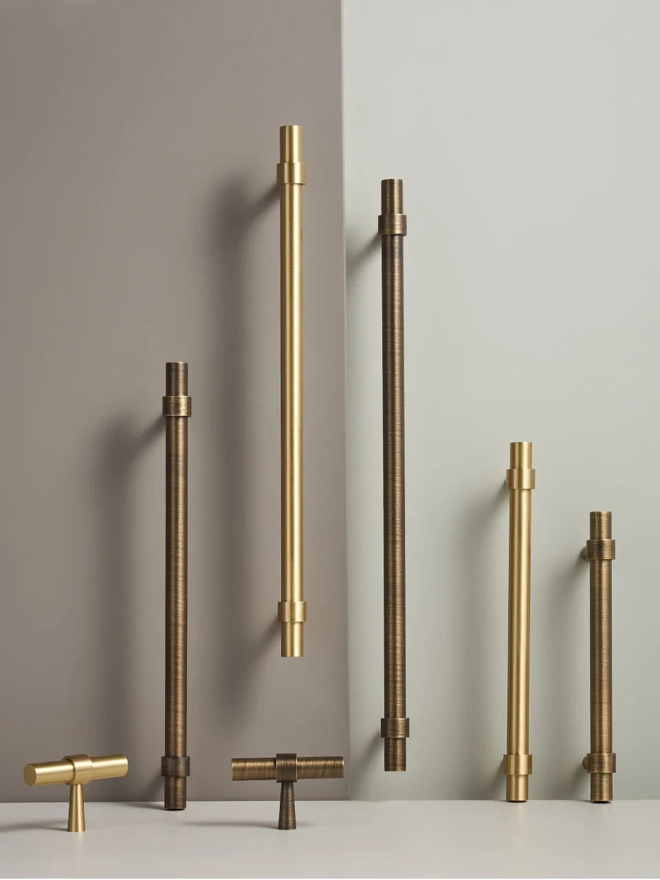 Solid Brass Stepped Ring Cabinet Pull