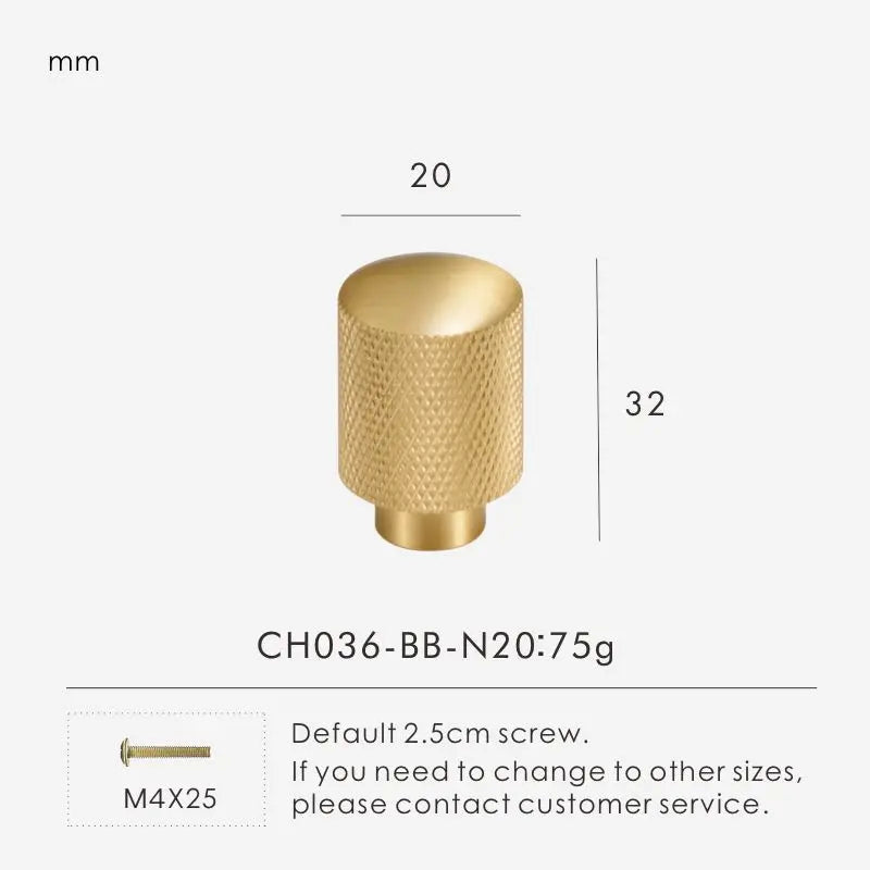 Cross-Knurled Long Brass Cabinet Pull