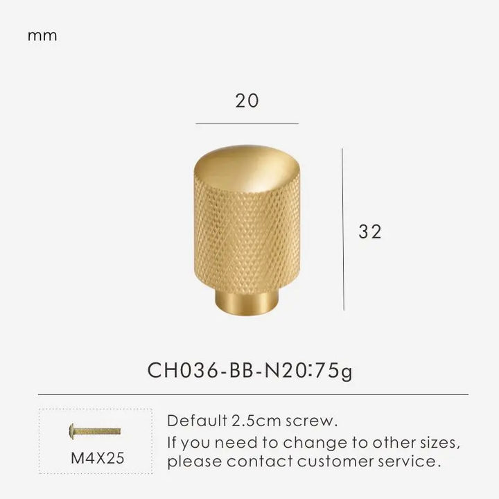 Cross-Knurled Long Brass Cabinet Pull