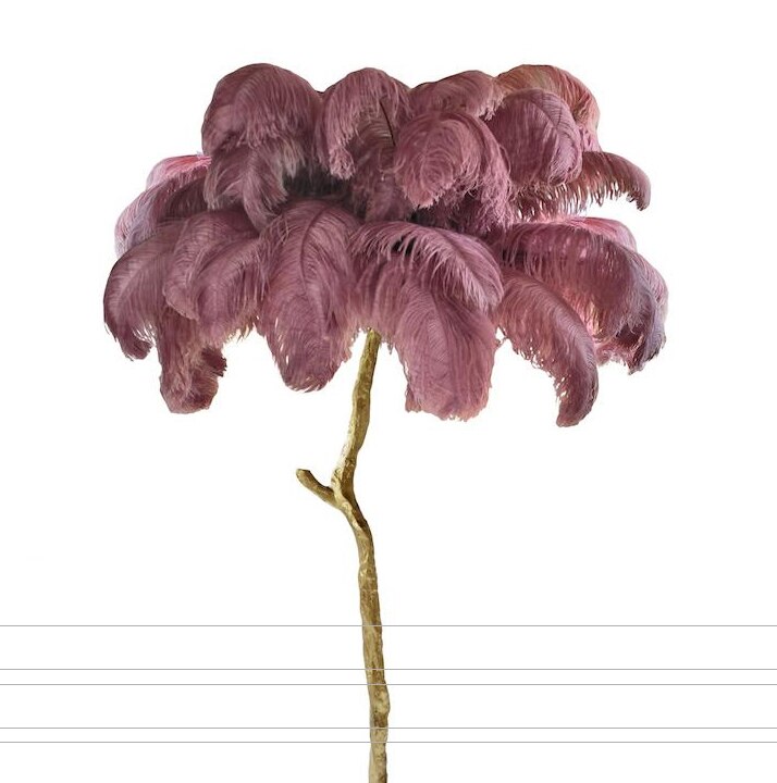 Feather Resin LED Floor Lamp