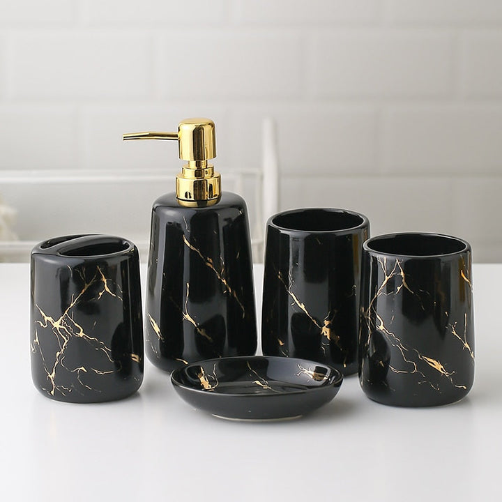 Black Golden Marble Bathroom Set full collection