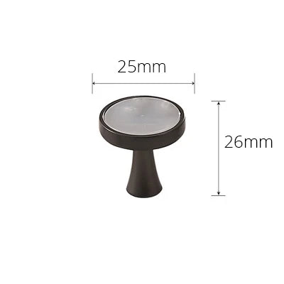 Marble-Top Cabinet Knob gray top black base 25mm