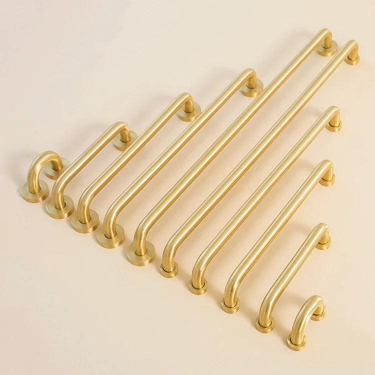 Sculpted Warm Brass Door Handle