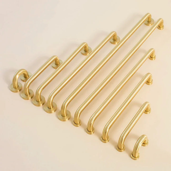 Sculpted Warm Brass Door Handle