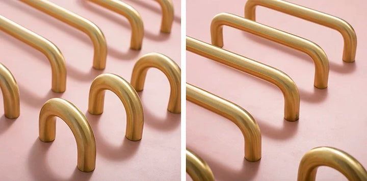Sculpted Warm Brass Door Handle