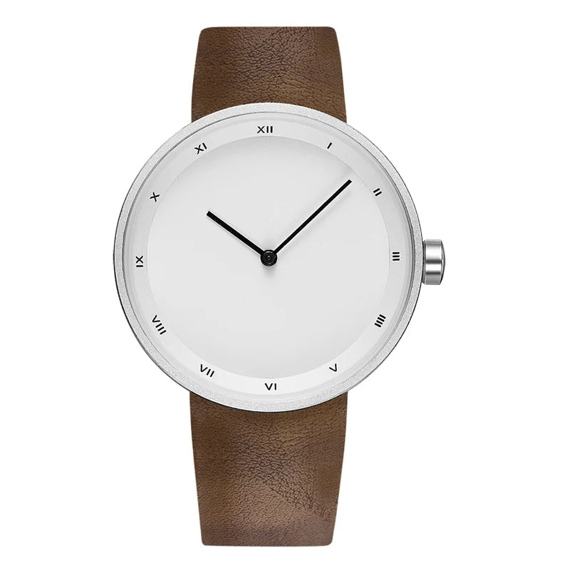 Waterproof PU-Leather Quartz Watch front view
