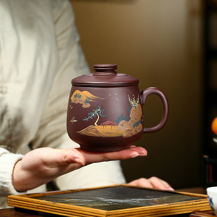 Handcrafted Purple Clay Mug 2
