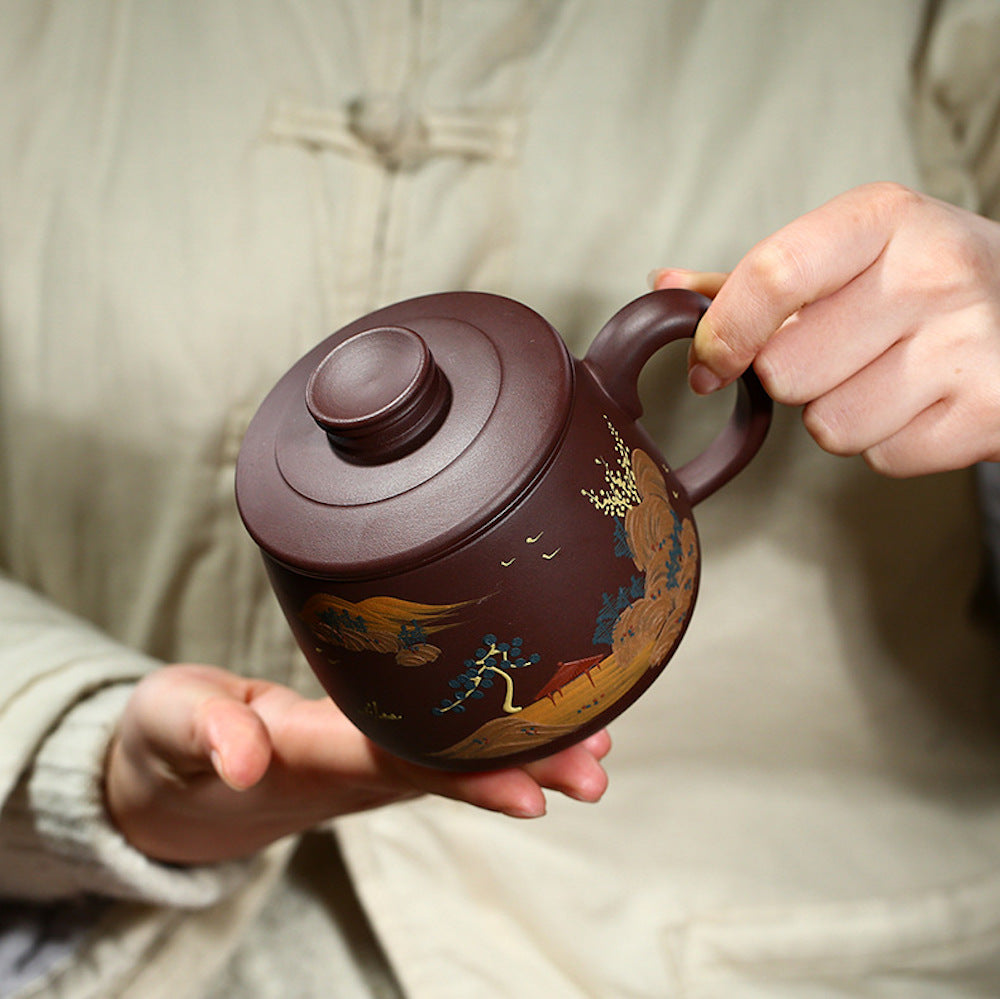 Handcrafted Purple Clay Mug 3