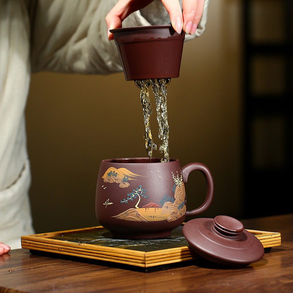 Handcrafted Purple Clay Mug 7