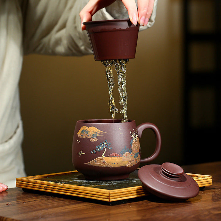 Handcrafted Purple Clay Mug 7