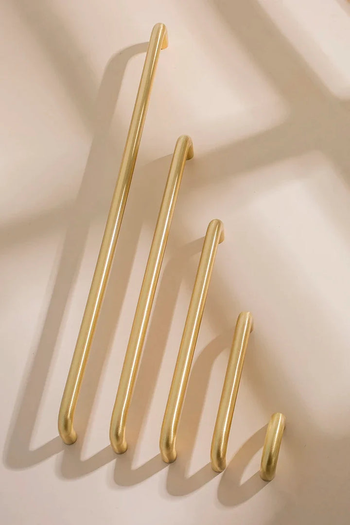 Sculpted Warm Brass Door Handle