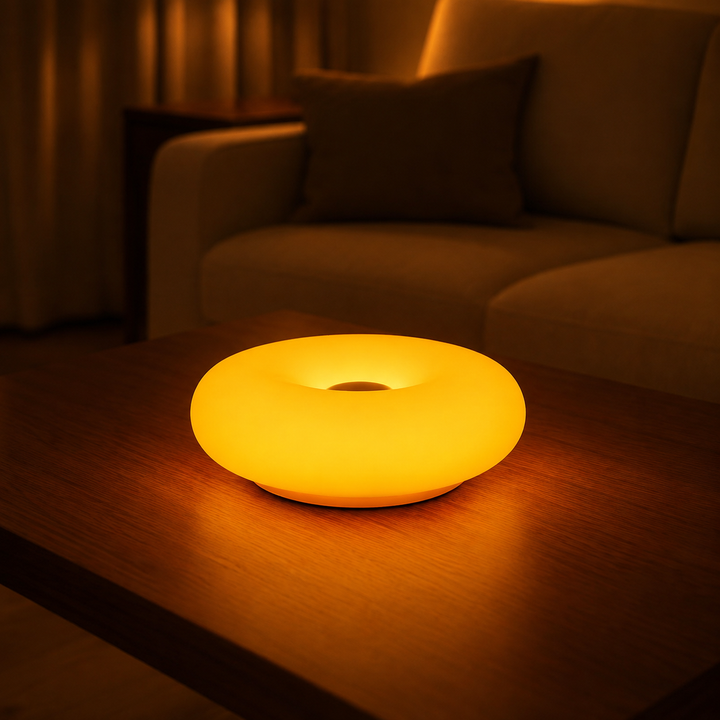 Round Sculptural Table Lamp front view