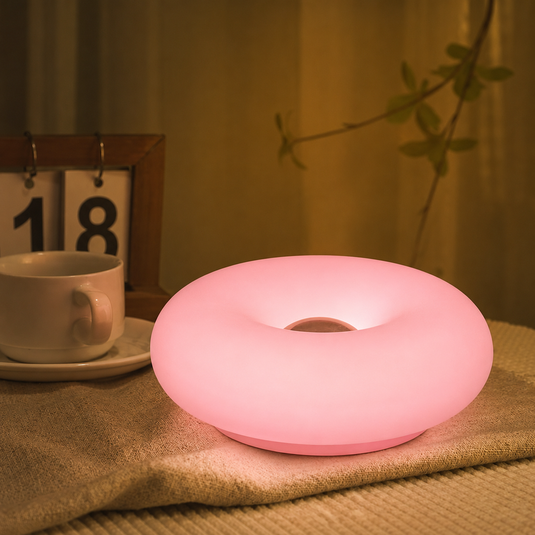 RGB Round Sculptural Table Lamp with color remote