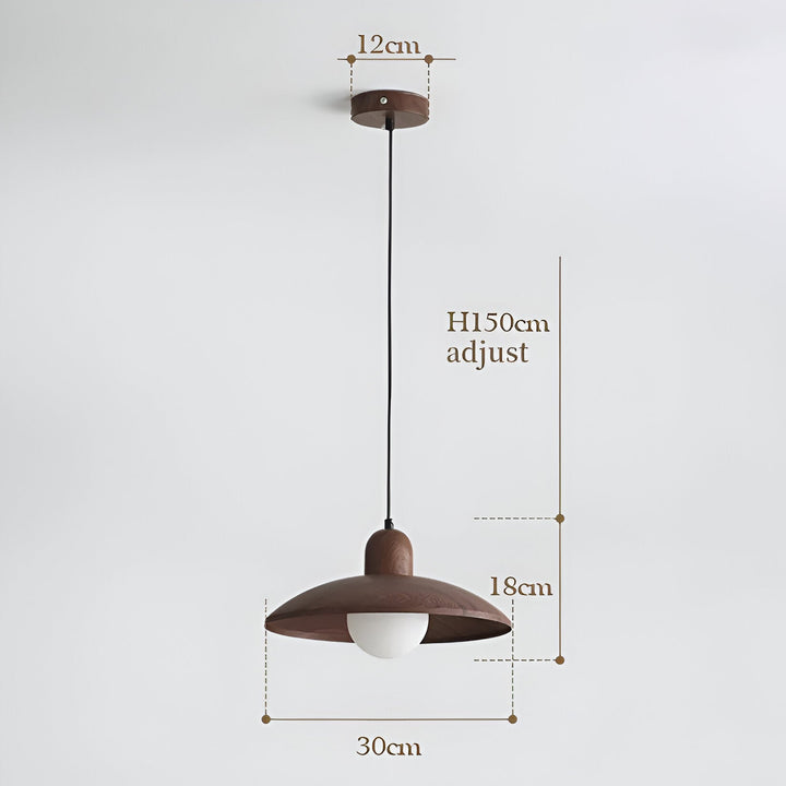 Japanese Wabi-Sabi Walnut Pendant Light: Minimalist Iron Design for Serene Spaces