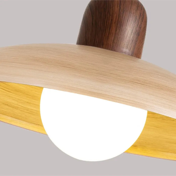 Japanese Wabi-Sabi Walnut Pendant Light: Minimalist Iron Design for Serene Spaces