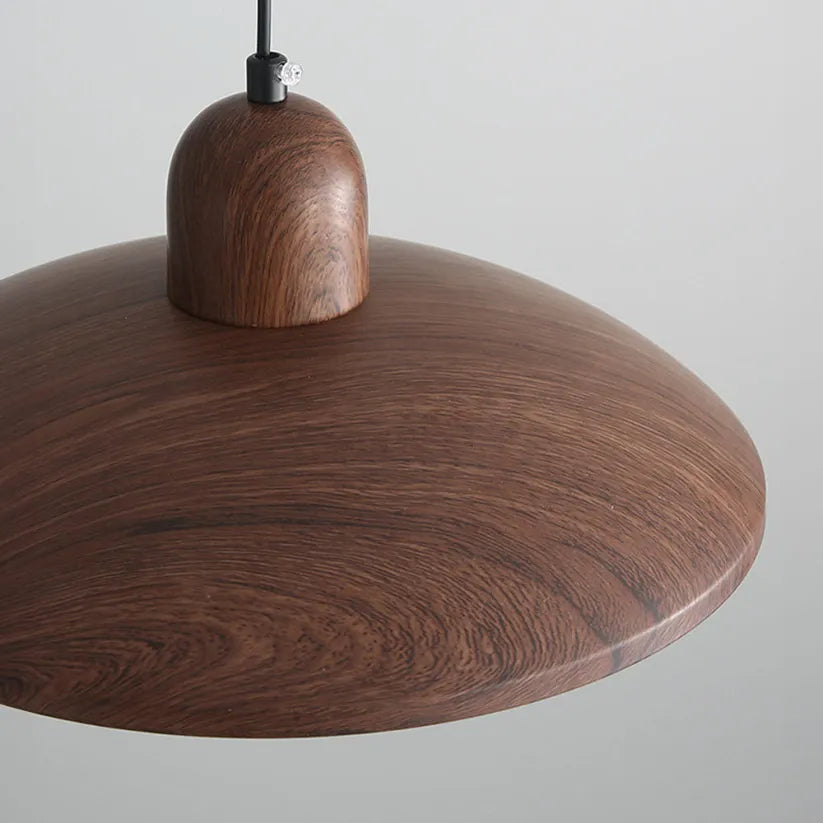 Japanese Wabi-Sabi Walnut Pendant Light: Minimalist Iron Design for Serene Spaces
