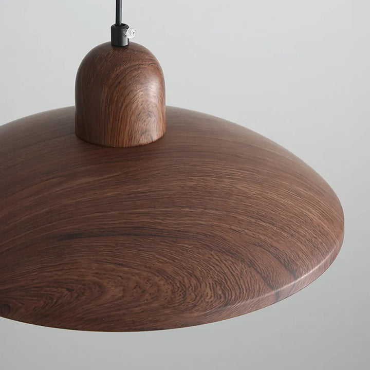 Japanese Wabi-Sabi Walnut Pendant Light: Minimalist Iron Design for Serene Spaces