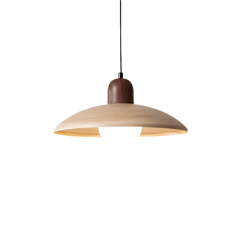 Japanese Wabi-Sabi Walnut Pendant Light: Minimalist Iron Design for Serene Spaces