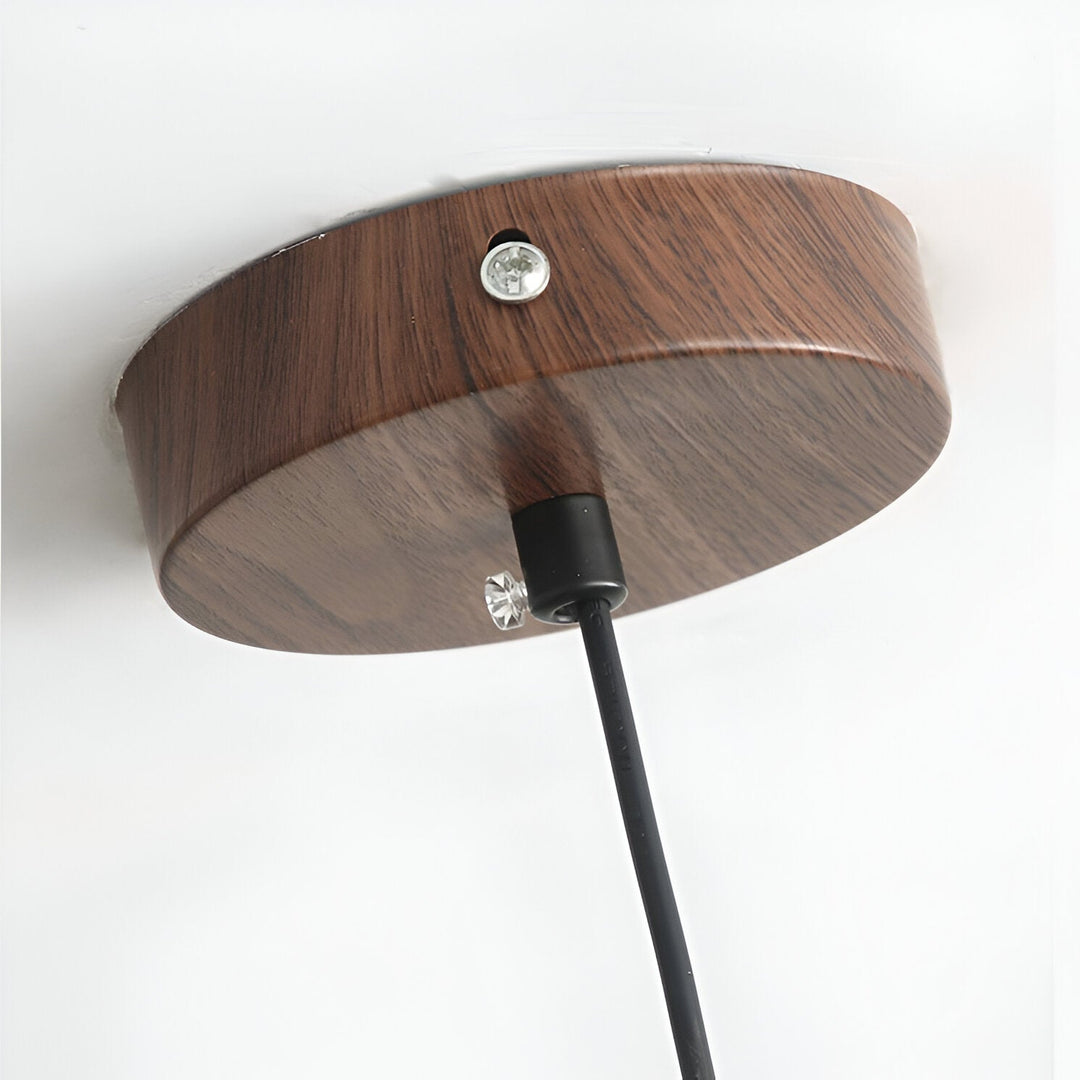 Japanese Wabi-Sabi Walnut Pendant Light: Minimalist Iron Design for Serene Spaces