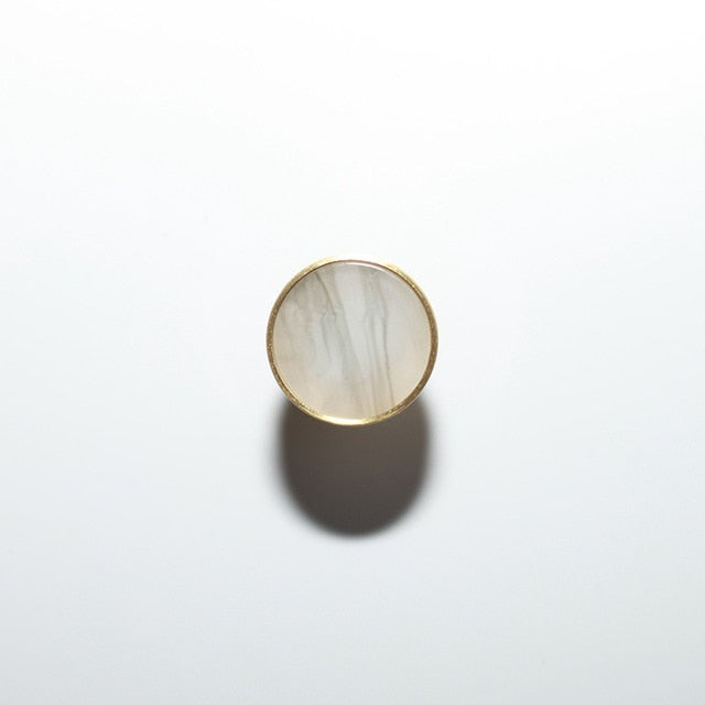 Onyx Marbled Resin Cabinet Knob front view
