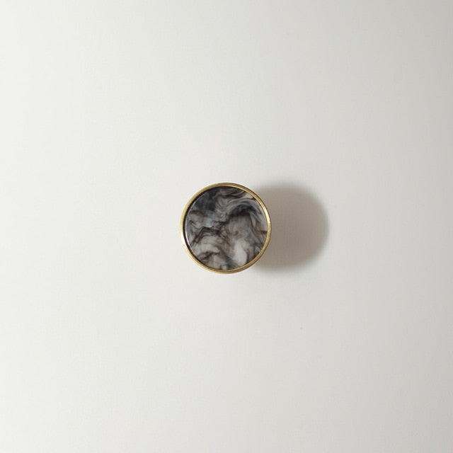 Marbled Resin Cabinet Knob back mounting detail