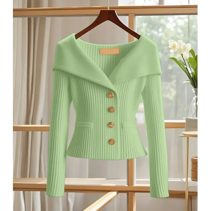 Knit White Cardigan Sweater 0