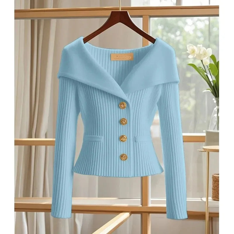 Knit White Cardigan Sweater 4