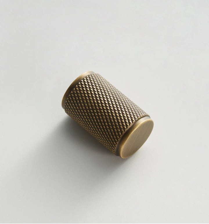 Antique Brass Knurled Cabinet Pull