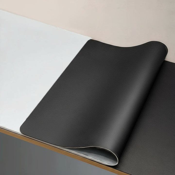 Black PU Leather Desk Mat corner detail
