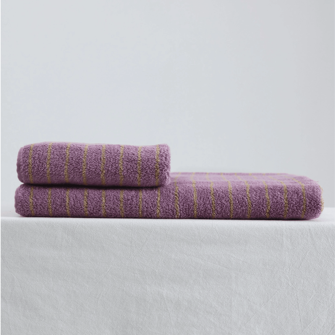 Lavender Striped Cotton Towel 1