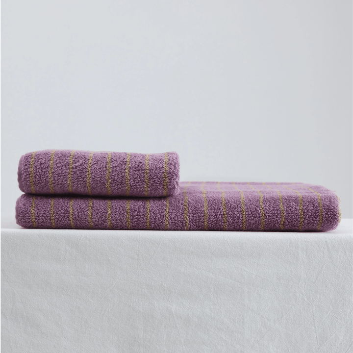 Lavender Striped Cotton Towel 1