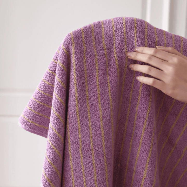 Lavender Striped Cotton Towel 6