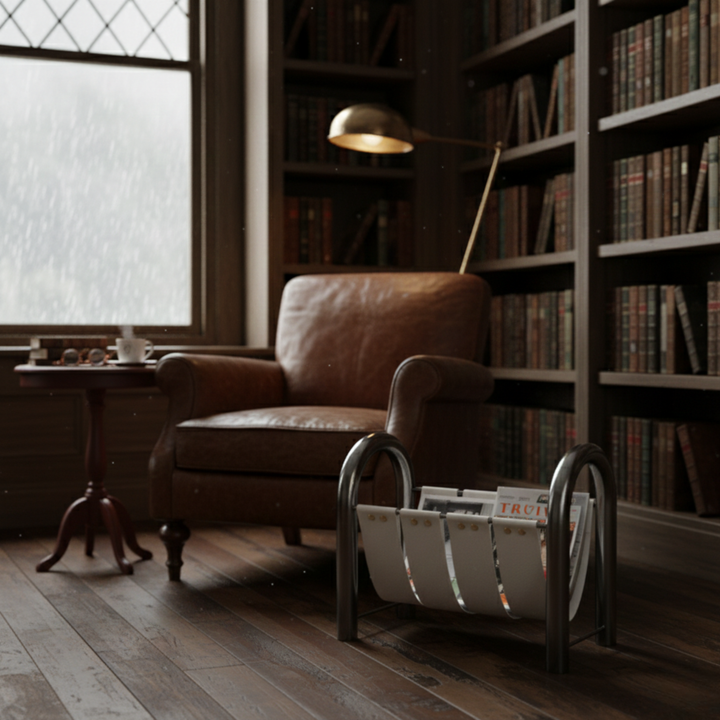 Leather Magazine Rack 2