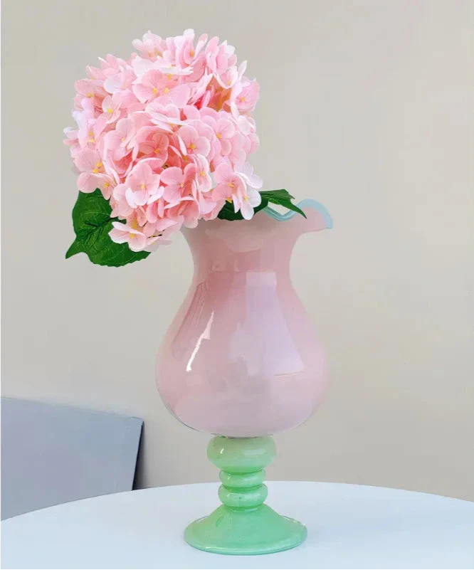 Fluted Footed Colored Vase entryway lifestyle