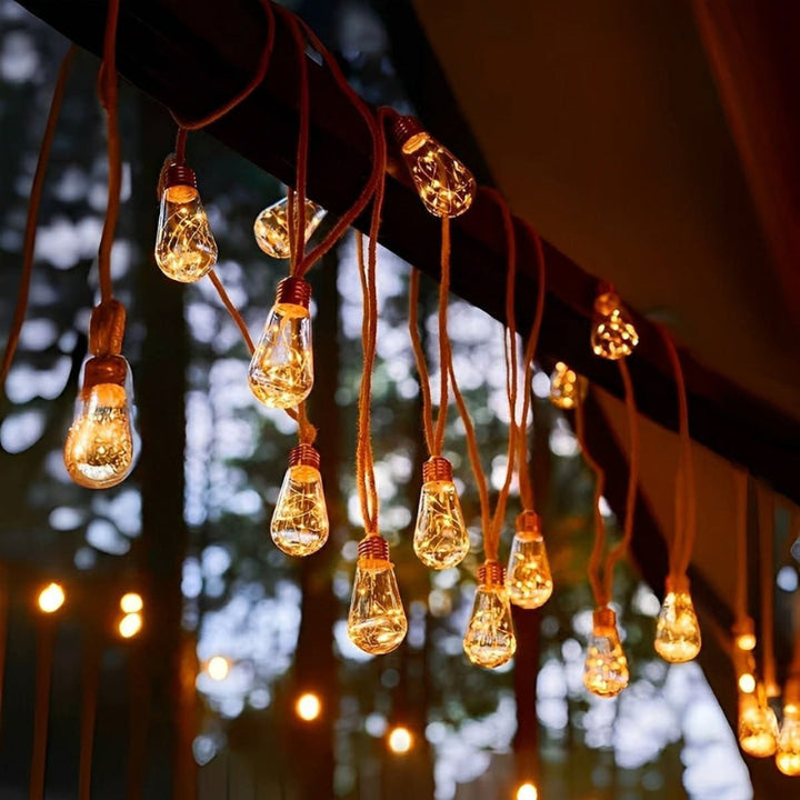 Solar Filament String Lights front view