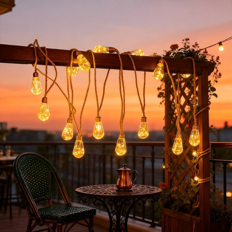 Solar Filament String Lights detail view