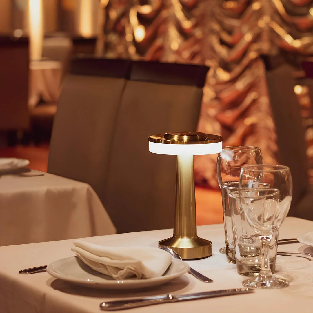 Gold Wireless Retro Table Lamp front view