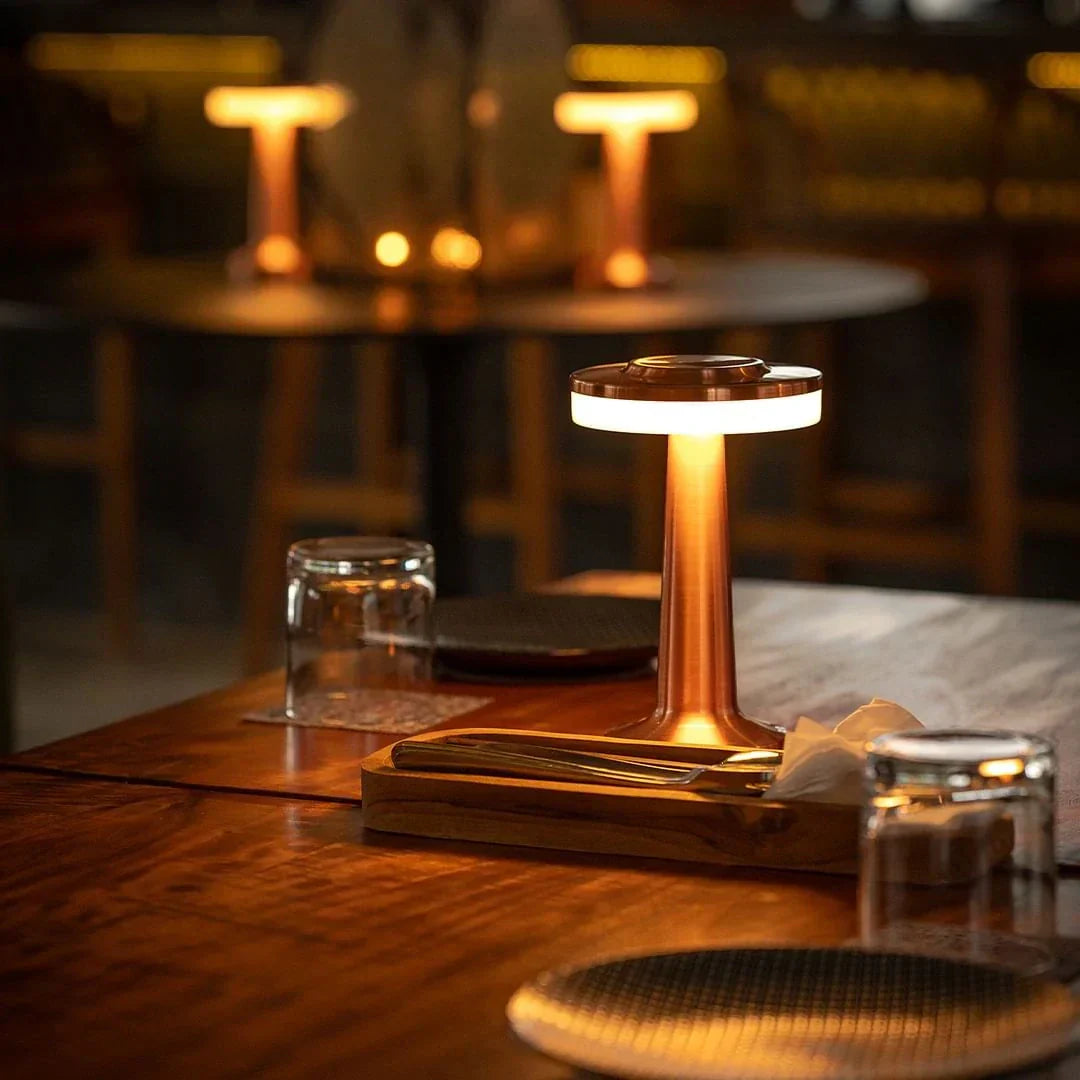 Rose Gold Wireless Retro Table Lamp front view